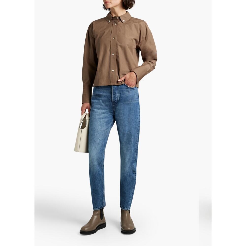 Rag & Bone Rachel Button Fly Barrel Leg Super High Rise Color:Siesta Size:28x27